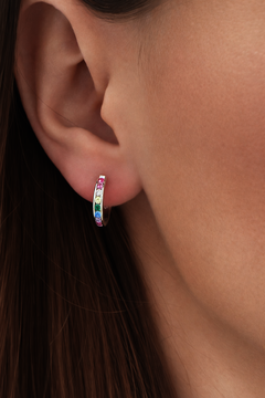 Stříbrné náušnice barevné kroužky 15,9mm